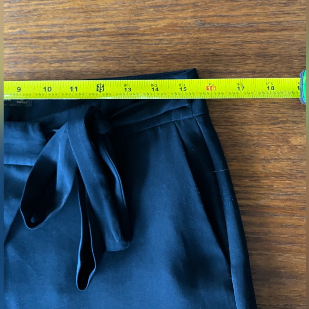 Zara Basic Navy Blue Tie-Waist Trousers – Size Medium. EUC. - Picture 7 of 9